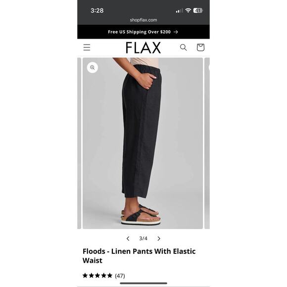 Flax NWT Black Linen Lagenlook Pants Set Small and Medium - Picture 8 of 8